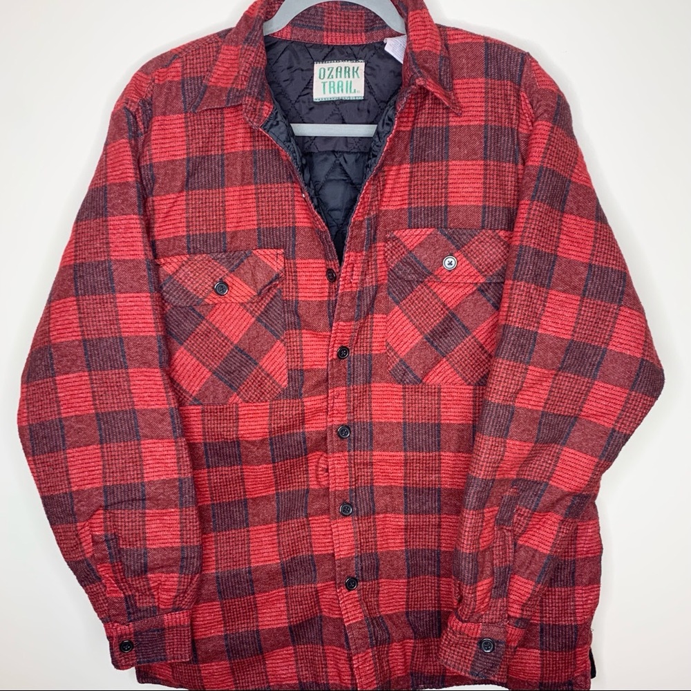 Red and Black Insulated Flannel Jacket